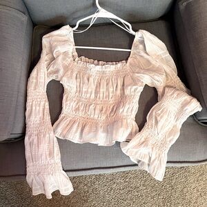 Casual long sleeve crop top